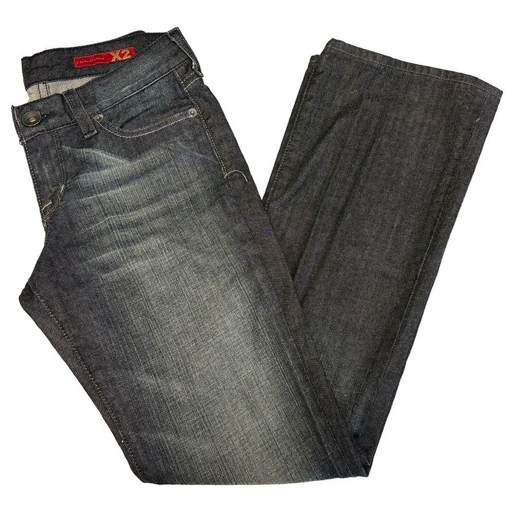 Vintage Express X2 Denim Eva Boot Jeans | Y2K Low Rise Charcoal Wash Bootcut 0S
